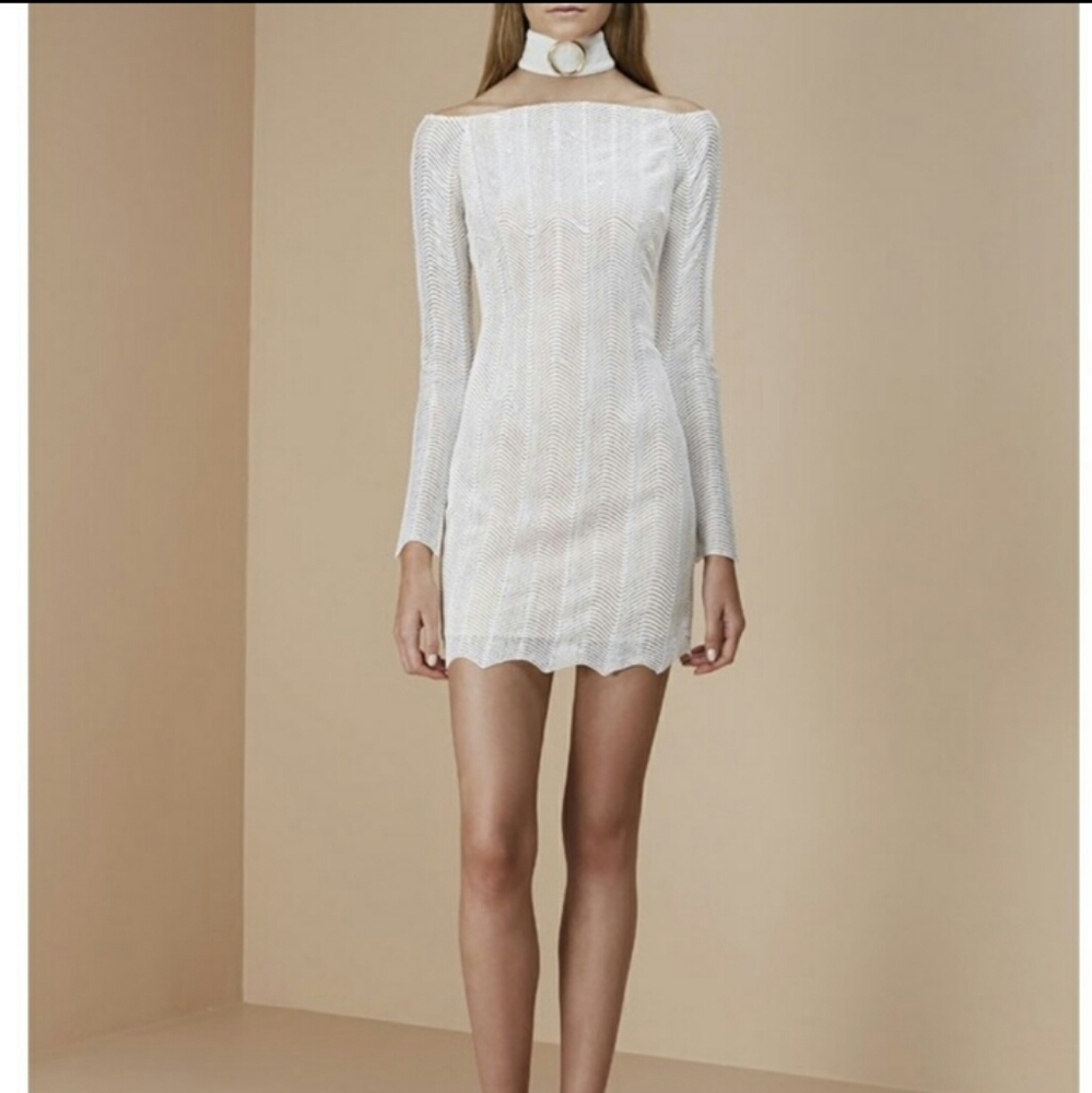 NWT KEEPSAKE | ivory lace bodycon mini dress | XS